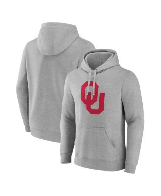 Fanatics - Men's Gray Oklahoma Sooners Primary Logo Pullover Hoodie