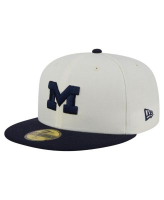 New Era - Men's Cream Michigan Wolverines Chrome 59FIFTY Fitted Hat