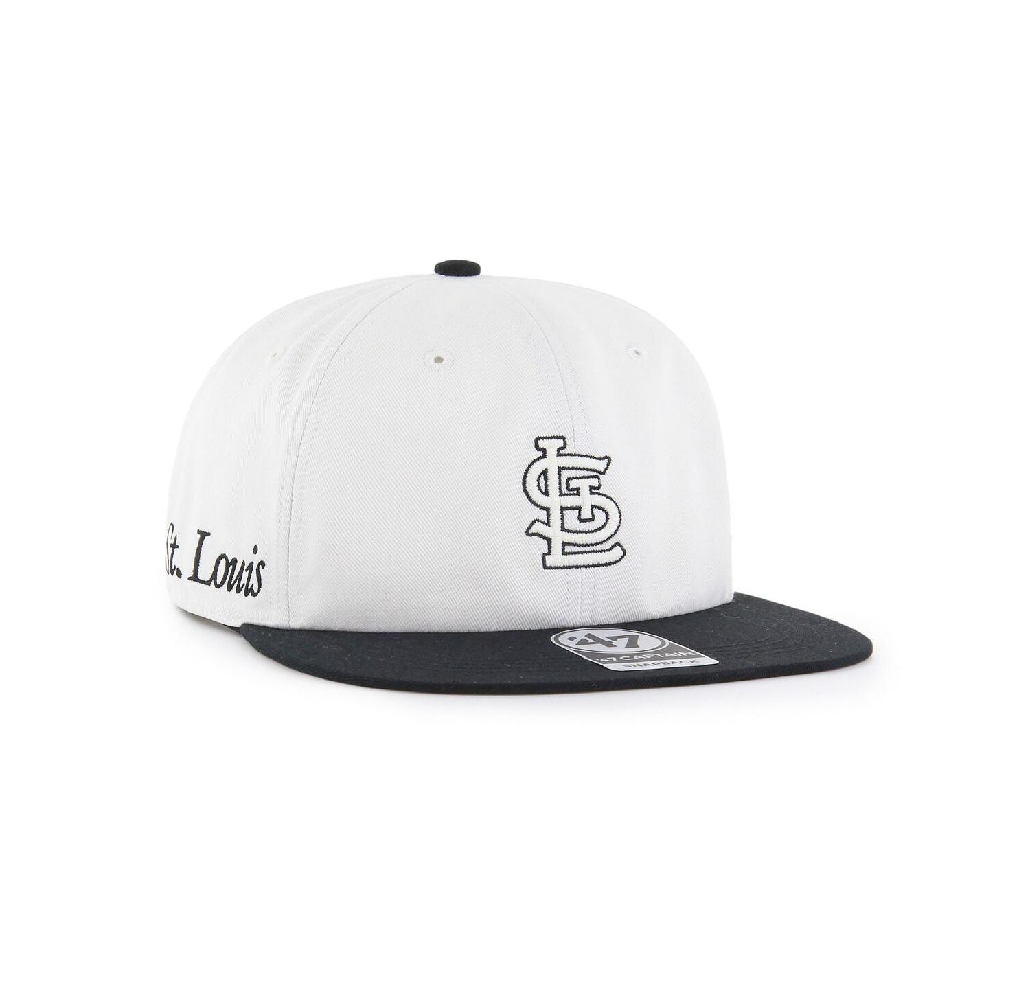 Men's White/Black St. Louis Cardinals Foundation Captain Snapback Hat