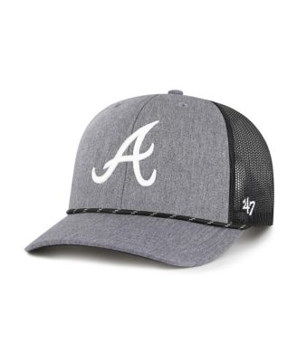 '47 Brand - Men's Charcoal Atlanta Braves Carbon Rope Trucker Adjustable Hat