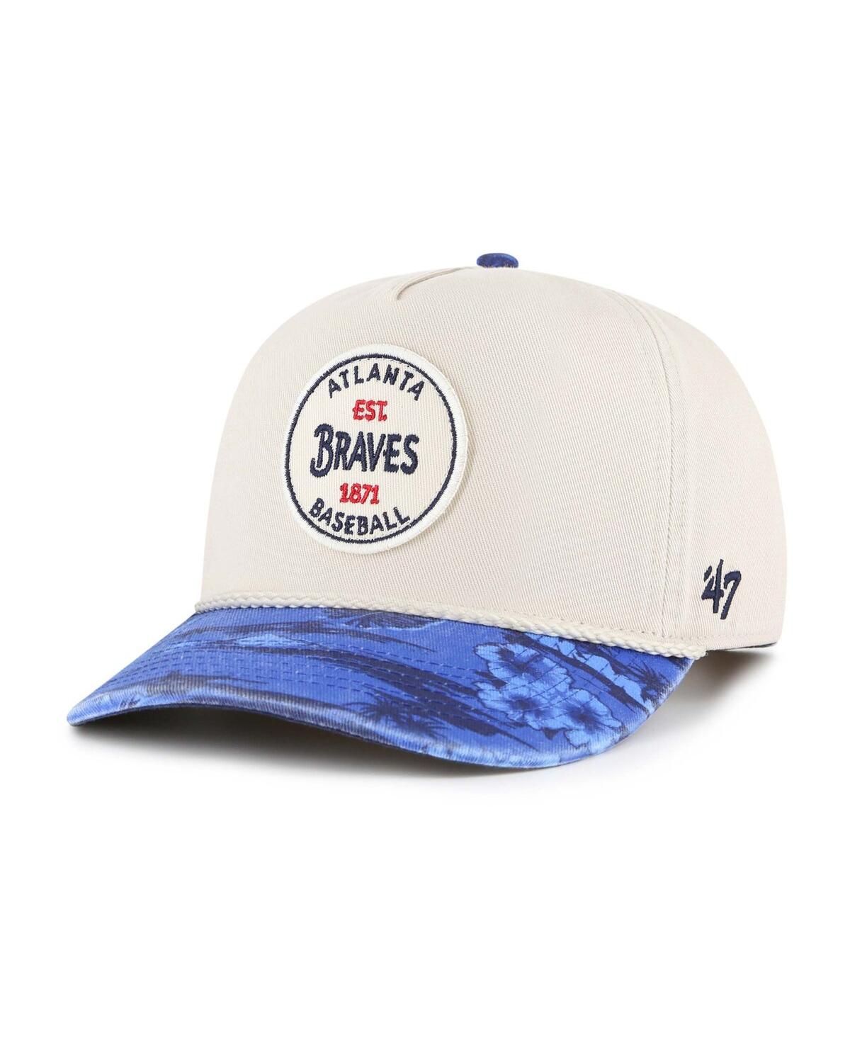 47 Brand Men's Cream/navy Atlanta Braves Fiji Rope Hitch Adjustable Hat