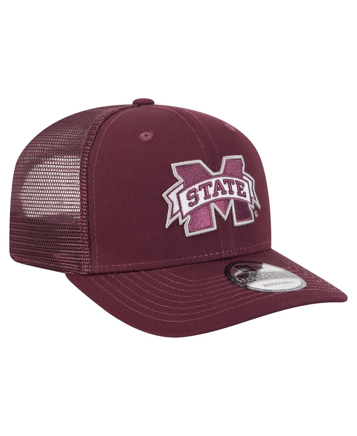 NEW ERA MEN'S MAROON MISSISSIPPI STATE BULLDOGS PRIMARY 9SEVENTY TRUCKER STRETCH-SNAP HAT 