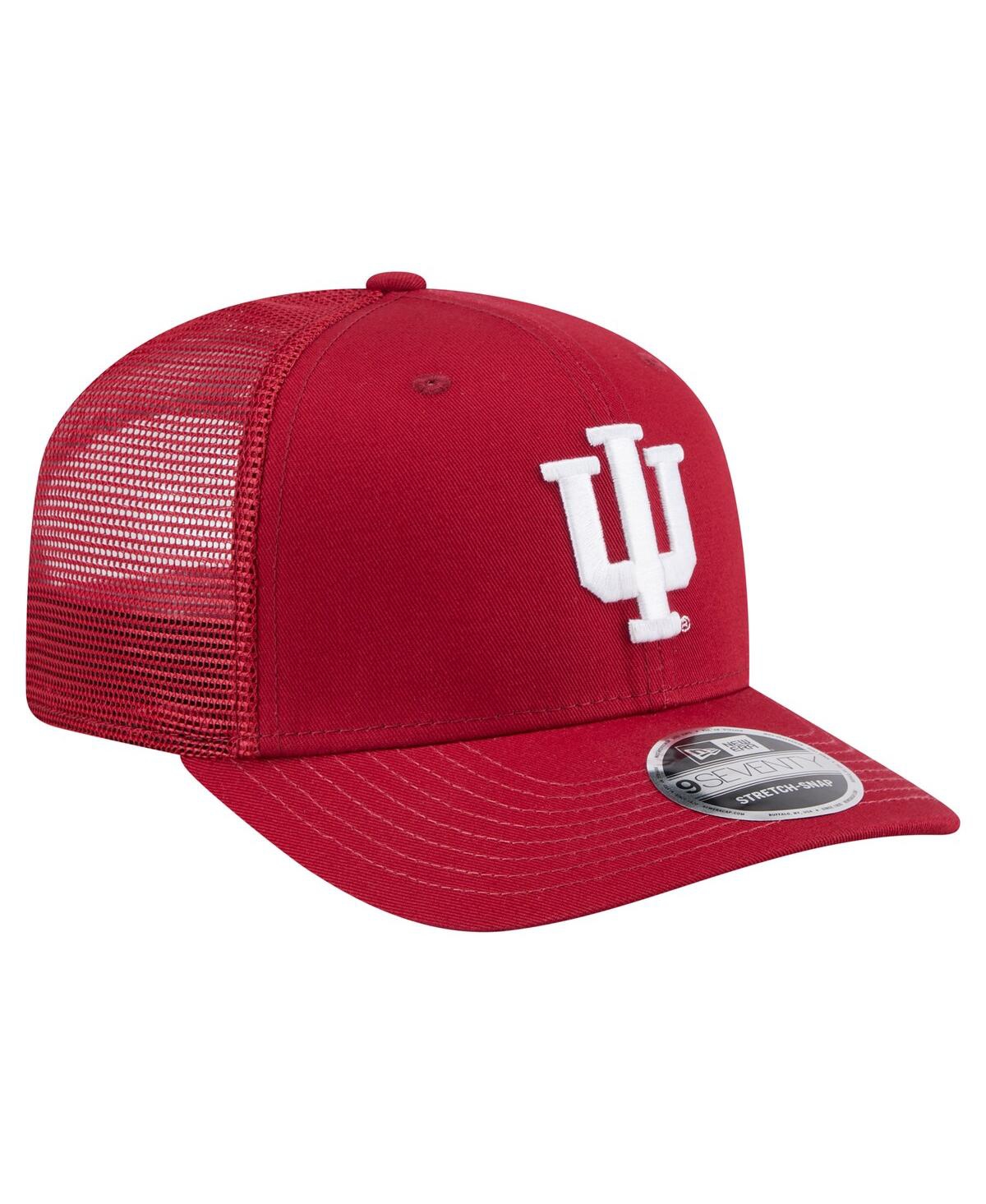 NEW ERA MEN'S CRIMSON INDIANA HOOSIERS PRIMARY 9SEVENTY TRUCKER STRETCH-SNAP HAT 