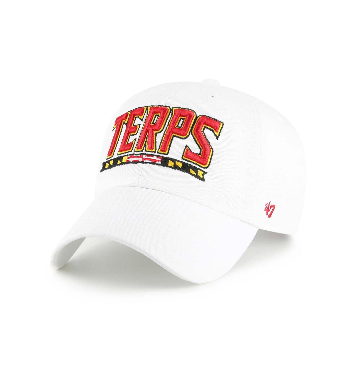 Мужская кепка '47 Brand White Maryland Terrapins Clean Up Adjustable Hat — фото 1