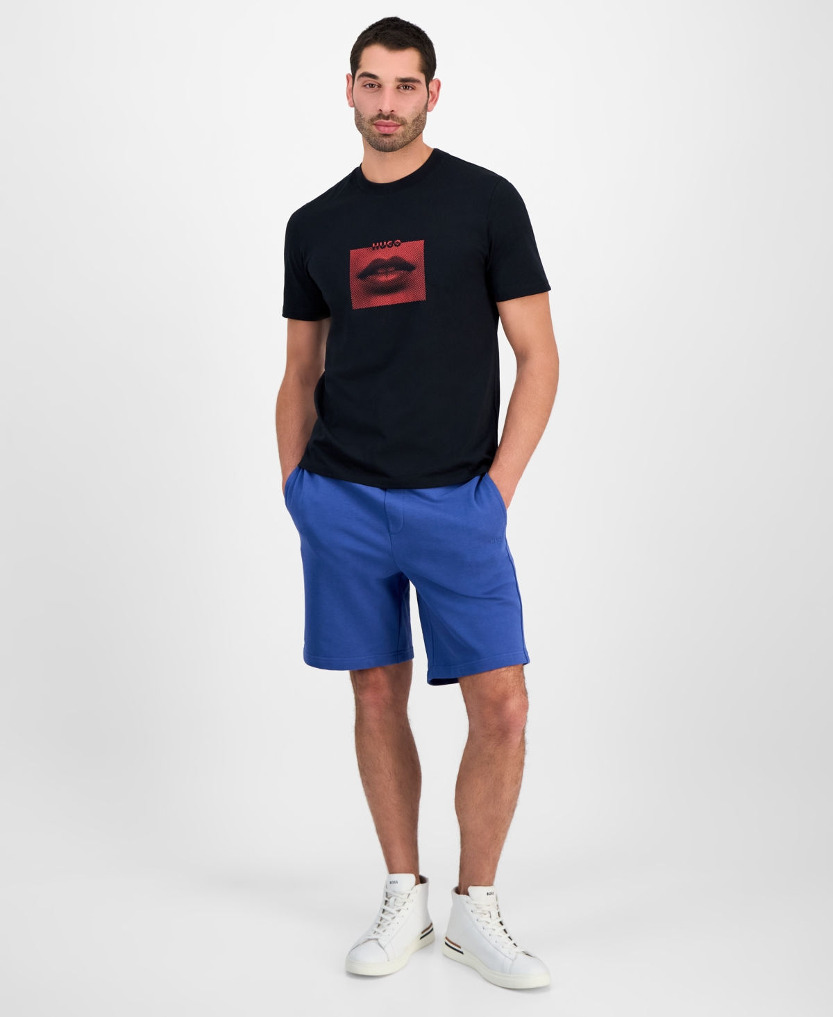 Hugo by Boss Men's Deterni Short Sleeve Crewneck Lips Graphic T-Shirt