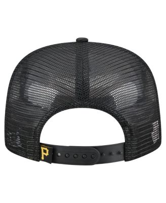 Men's Black Pittsburgh Pirates Retro Satin Script Golfer Adjustable Hat