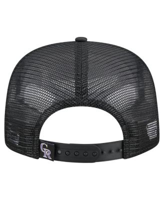 Men's Black Colorado Rockies Retro Satin Script Golfer Adjustable Hat