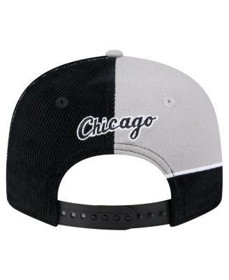 Men's Black/Gray Chicago White Sox Retro Split Corduroy Snapback Hat