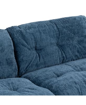 Streamdale Blue Chenille Sectional Sofa Sleeper