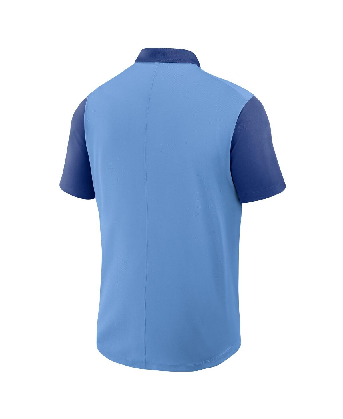Nike Men's Light Blue/royal Brooklyn Dodgers Cooperstown Collection Color-block Victory Performance Polo 