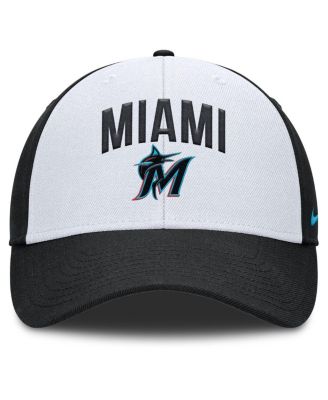 Men's White/Black Miami Marlins Club Performance Adjustable Hat