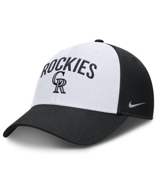 Men's White/Black Colorado Rockies Club Performance Adjustable Hat