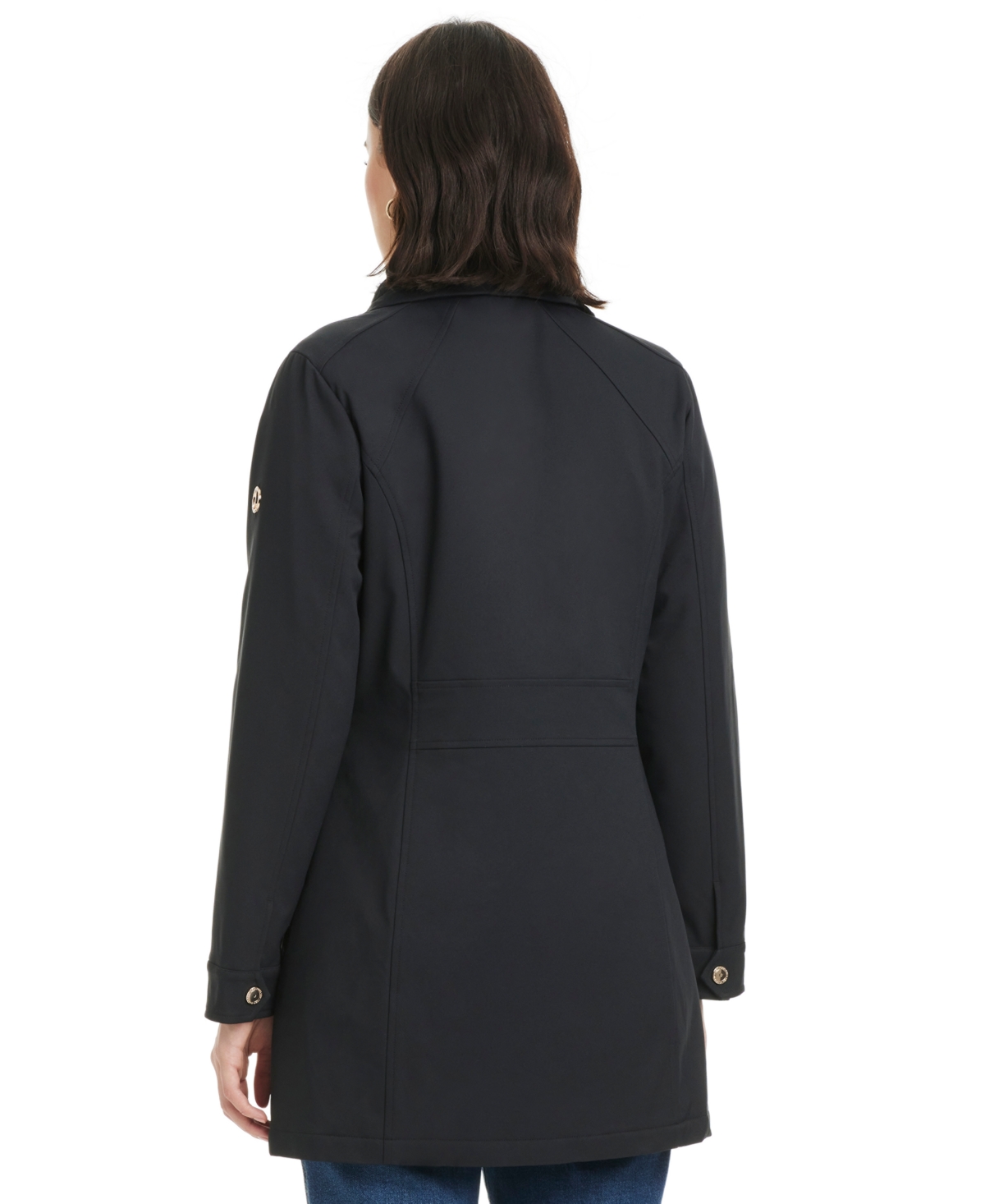 Jones New York Women's Hooded Softshell Coat In Black