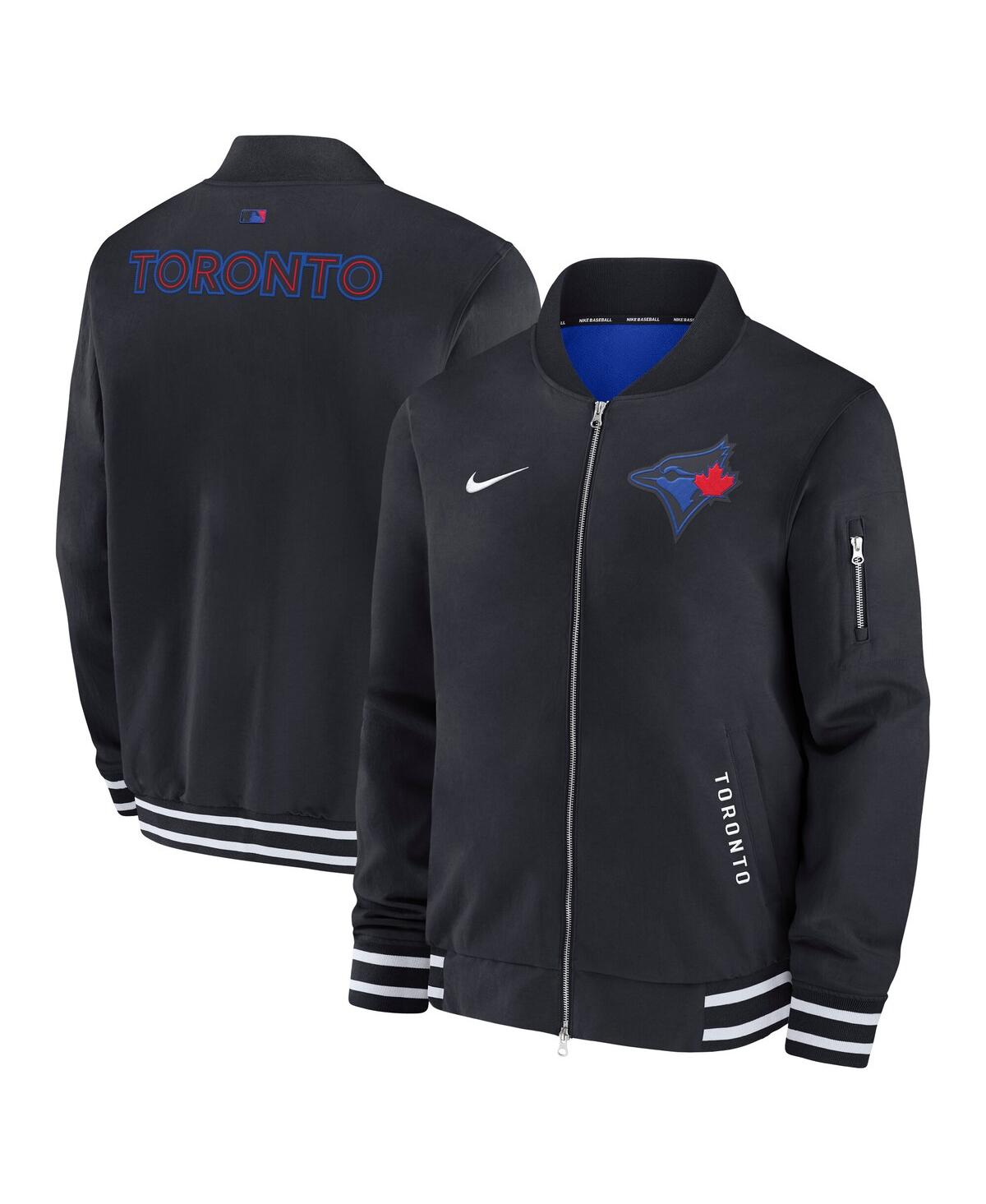 Men's Black Toronto Blue Jays Authentic Collection City Connect Full-Zip Bomber Jacket - Black