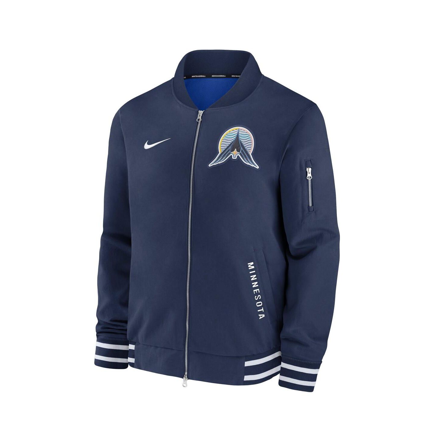 Мужская куртка Nike Navy Minnesota Twins Authentic Collection City Connect Full-Zip Bomber — фото 2
