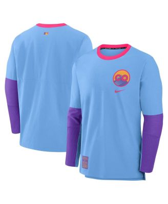 Men's Light Blue/Purple Colorado Rockies 2025 City Connect Authentic Collection Lightweight Player Performance Long Sleeve T-Shirt