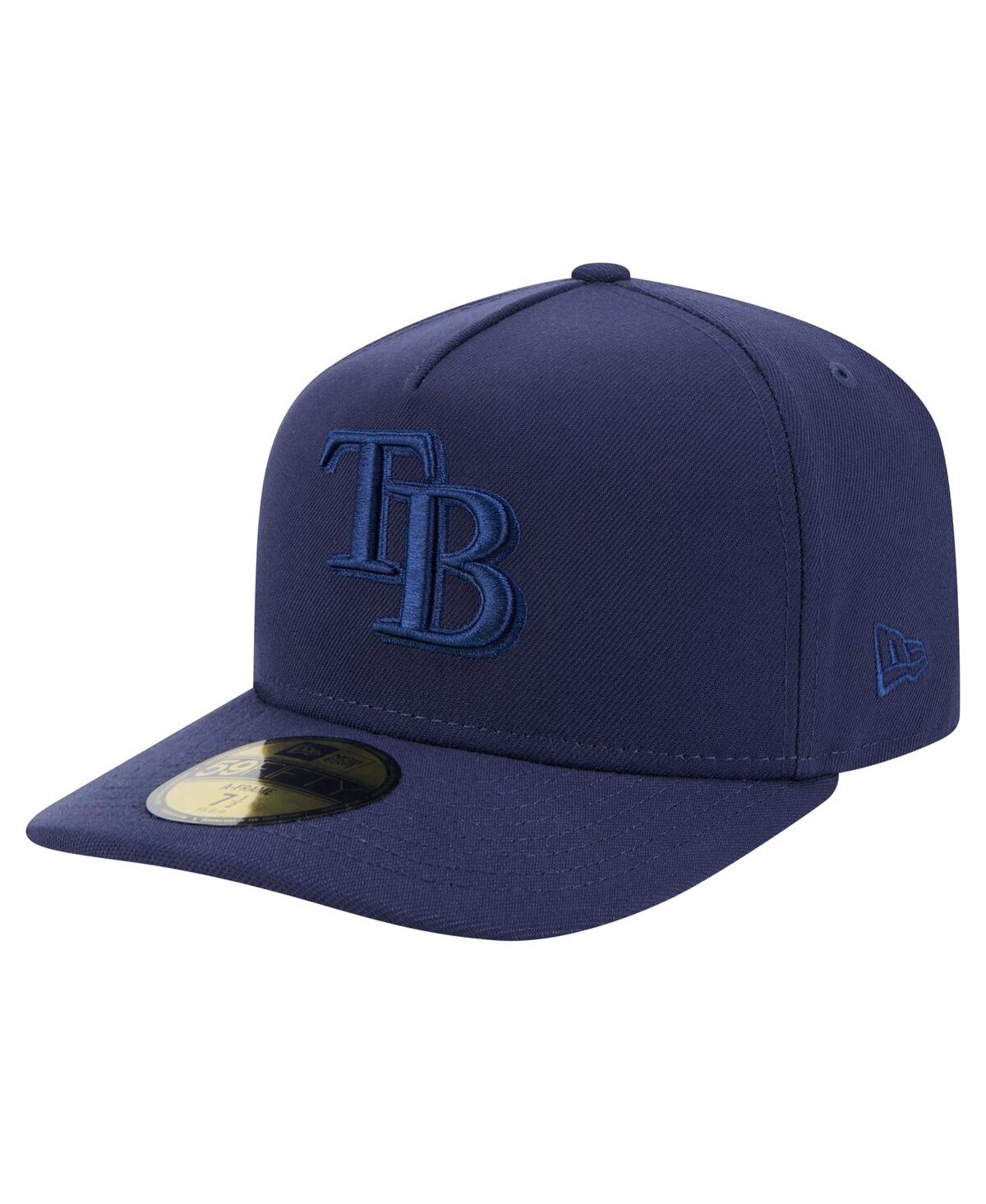 New Era Men's Navy Tampa Bay Rays Color Pack A-frame 59fifty Fitted Hat
