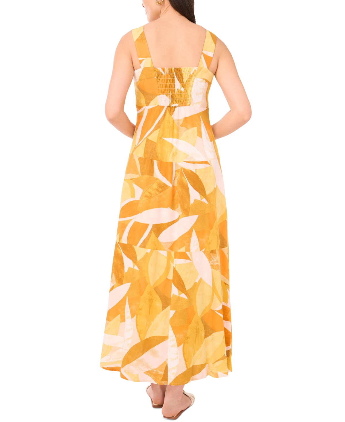 Vince Camuto Thick Strap Maxi Dress In Orange