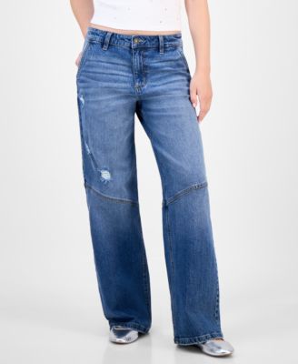 Juniors' Slouchy Skater Wide-Leg Jeans