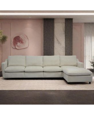 Streamdale Beige Modular Cloud Sofa, Ottoman & Pillows Modern Living Room Couch