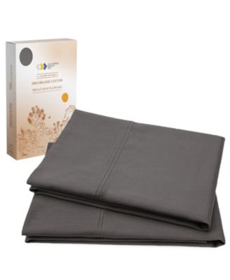 100% Organic Percale Cotton Envelope Closure Pillowcases, Set of 2, Queen