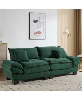  1 Pc   Corduroy  Loveseat, Sleeper, Includes Pillows, Deep Seat, Easy Assembly Sofa Bed