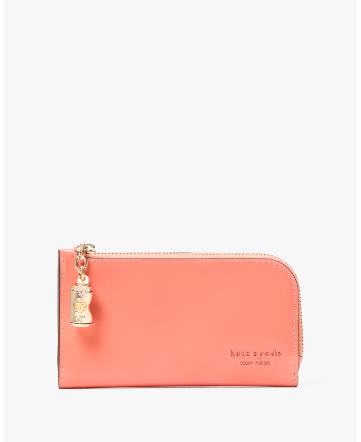 Kate Spade Devin Patent Leather Small Bifold Wallet In Pink