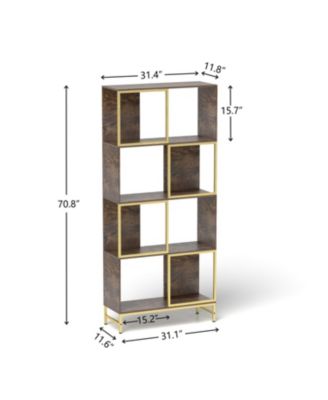 Rustic 4-Tier Industrial Bookcase