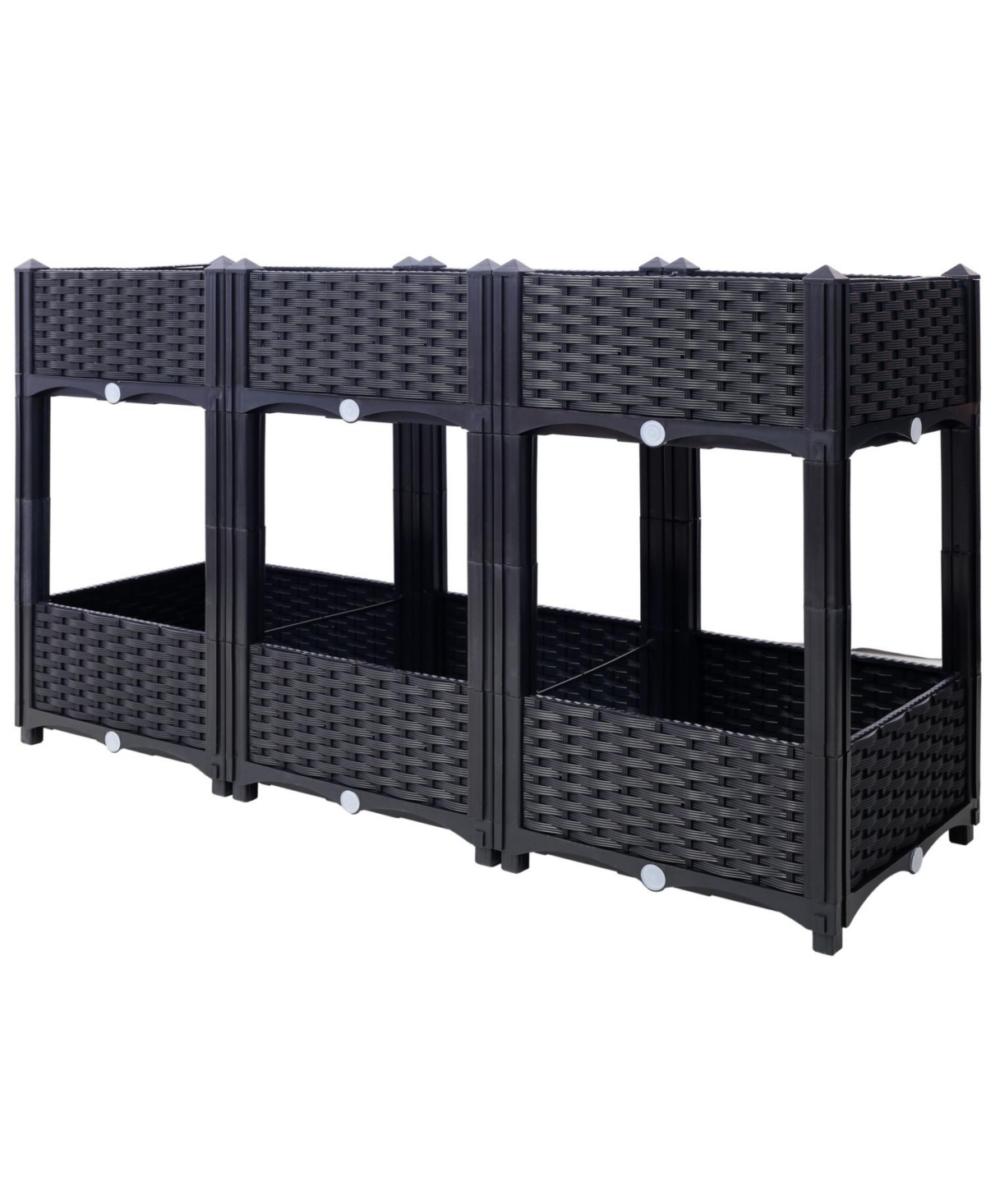 Streamdale Raised Garden Beds, 47.2"x15.7"x27.7", Black