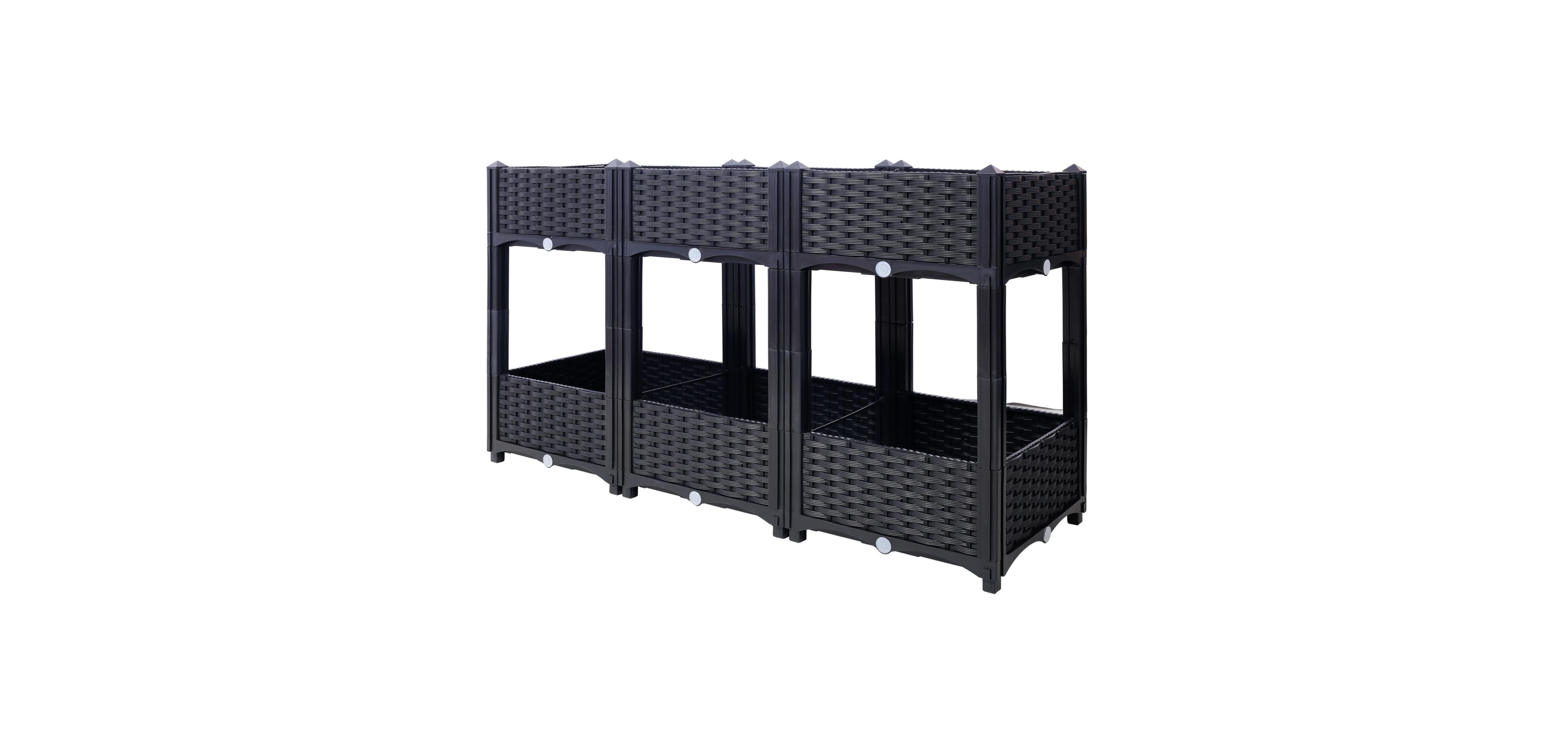 Streamdale Raised Garden Beds, 47.2"x15.7"x27.7", Black