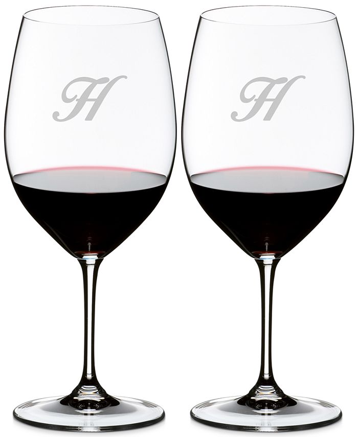 Riedel Vinum Monogram Collection 2Pc. Script Letter Wine Glasses Macy's