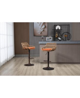 Streamdale Adjustable Bar Stools Set with Footrest