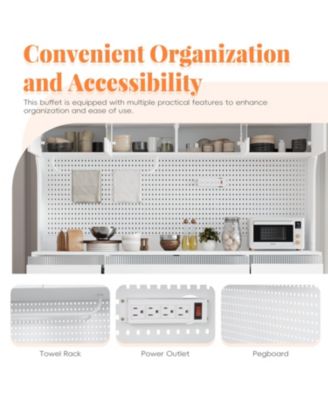 Streamdale 63" Buffet with Hutch, Coffee Bar, Drawers, Shelves, Outlet