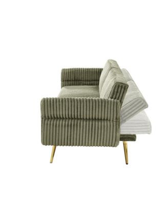 Streamdale 79 inch corduroy sofa bed, foldable double sofa bed with folding armrests, suitable for living rooms and small spaces