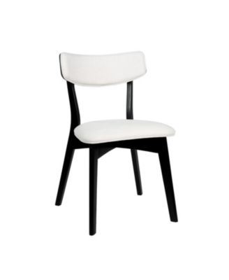 Streamdale Mid-Century Modern Upholstered Dining Chair Pair with Walnut Finish, Set of 2