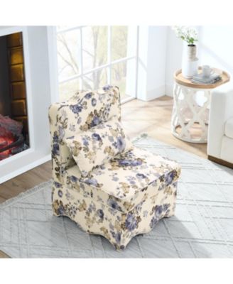 Flannel Dining Chair with Cushion and Pillow