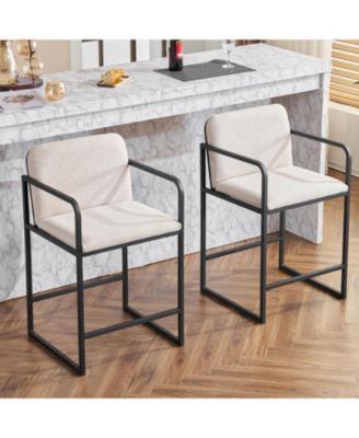Modern Bar Stool with Arms, Set of 2