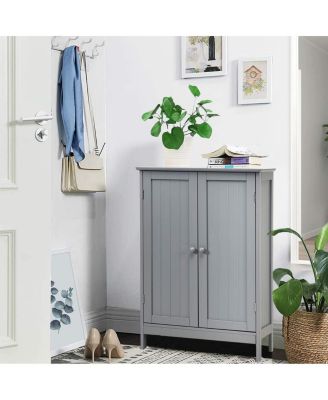 2-Door Free-Standing Bathroom Cabinet with Shelf