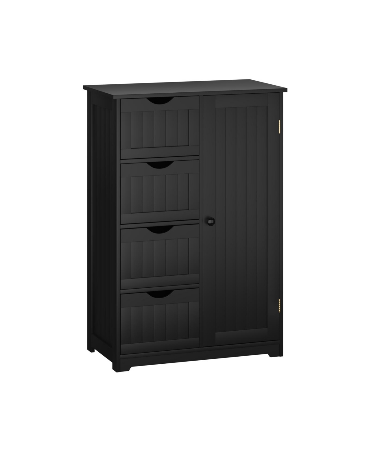 Standing Indoor Wooden Cabinet with 4 Drawers - Black