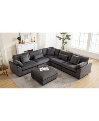 Oversized Modular Sectional Sofa Corduroy Comfort for the Living Room