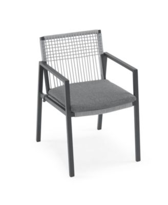 Streamdale Aluminum Outdoor Dining Set for 6 with Faux Wood Table