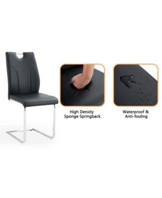 Black PU Dining Chairs (Set of 4)