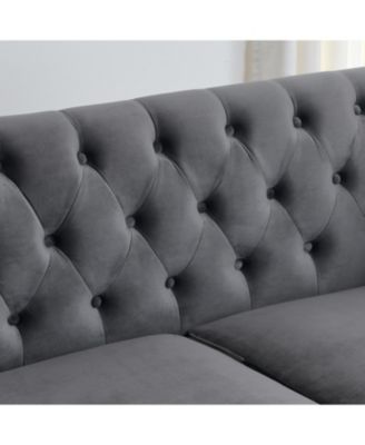 Streamdale Chesterfield Sofa with Velvet, Nail Trim