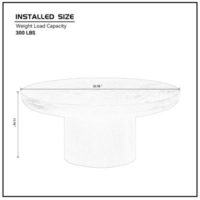 36-Inch Wood Veneer Round Coffee Table