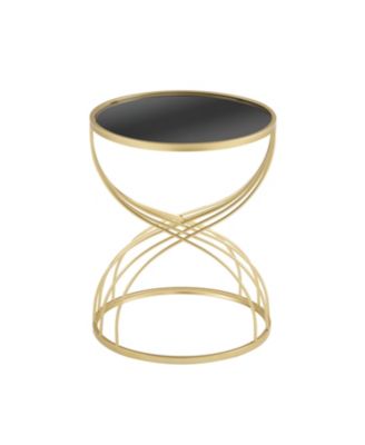 Modern Side Table Golden Metal Frame+ Mirror Top