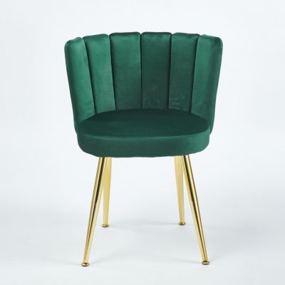 Green Velvet Dining Chair (Set of 2) with Gold Legs
