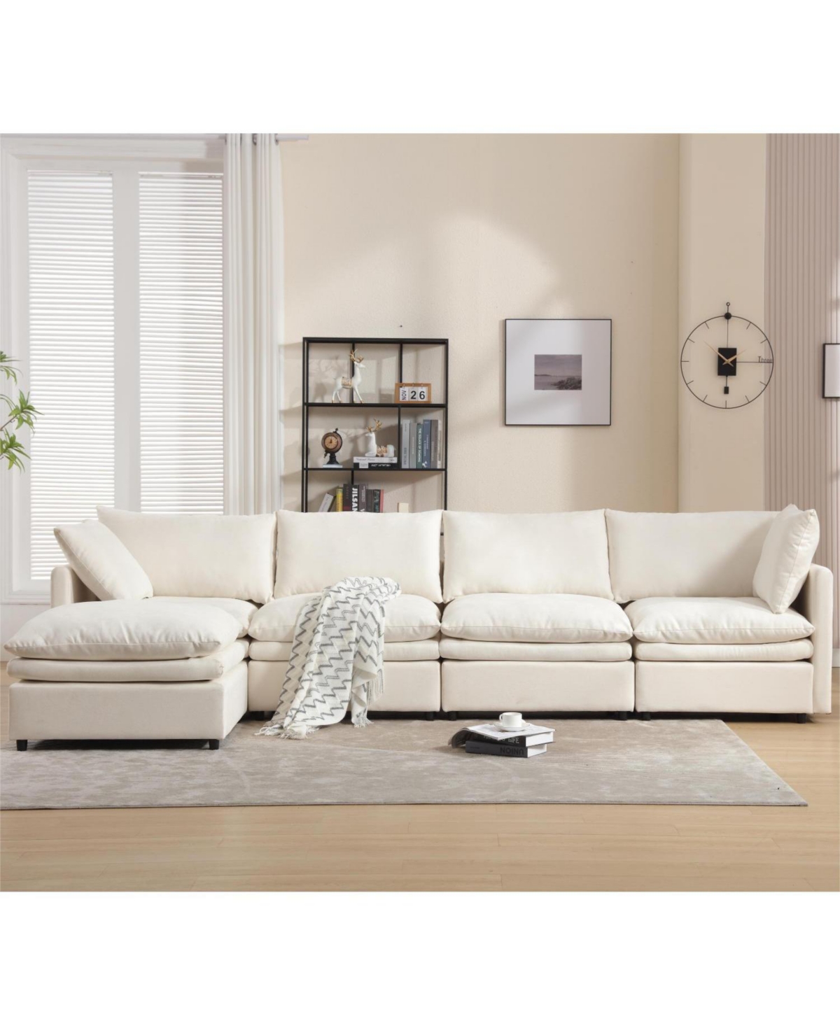 Streamdale 5-Seat U-Shaped Sectional Sofa with Sleeper and Chaise Lounge