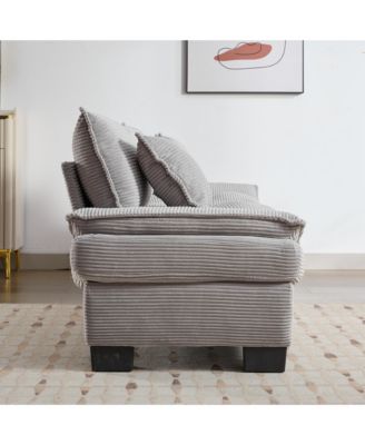 1 Count Fabric Corduroy Sofa Sleeper Comfy, Deep-Seat Couch with Pillows