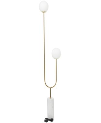 73" Metal Curved Orb 2 Light Room Floor Lamp