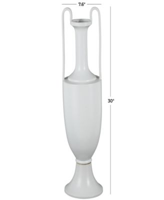 Ceramic Fluted Urn Shaped Decorative Vase with Arch Handles, 30"